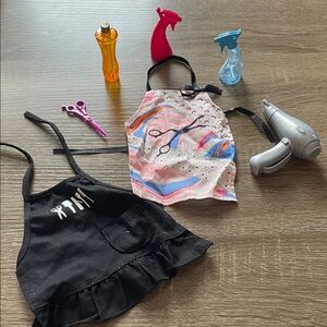 🔥 3/$25 - Our Generation 18” doll - Colorful Hair Stylist Apron Set with Tools